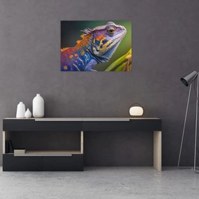 Obraz - Kolorowy legwan (70x50 cm)