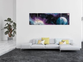 Obraz - Malowany wszechświat (170x50 cm)