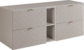 Meble łazienkowe, Kaszmir, 140 x 57 x 46 cm, złote uchwyty