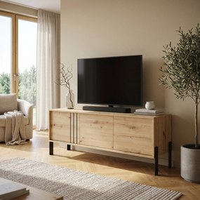 Szafka RTV stojąca VALOZA 150 cm do Salonu pod Telewizor - Dąb artisan