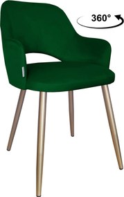 Krzesło Milano tkanina Welur noga metalowa : Kolor nogi - Złota stożek, Kolor tkaniny - VELVET - MG25, Typ siedziska - Siedzisko obrotowe 360°