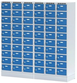 Alfa 3 Szafka skrytkowa S6 na cokole, 30 schowków, 1920 x 900 x 500 mm, zamek obrotowy, drzwi szare