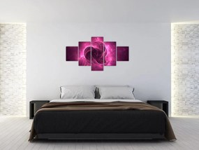 Obraz nowoczesnej różowej abstrakcji (125x70 cm)