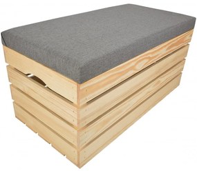 Pufa kufer skrzynia drewniana sosnowa siedzisko 80cm naturalna