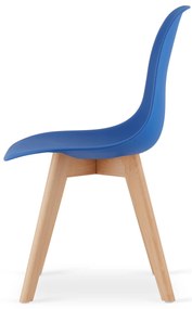Niebieskie krzesło KITO z bukowymi nogami