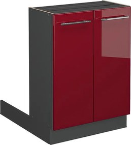 Wyspa kuchenna bordowa czerwień wysoki połysk 60x70x82 fame-line