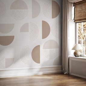 Fototapeta – Abstrakcyjne beżowe koła (196x136 cm)