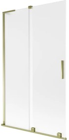 Mexen Velar L parawan nawannowy 2-skrzydłowy rozsuwany 110 x 150 cm, szron, złoty - 896-110-003-31-50