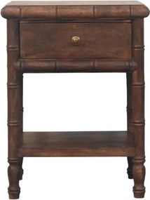 Artisan Furniture Lite drewno Rzeźbiona Szafka Nocna z Bambusowymi Detalami