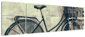 Obraz - Vintage rower z kwiatami (170x50 cm)