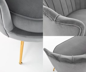 Tapicerowana sofa z oparciem w kształcie muszli Amorinito XL