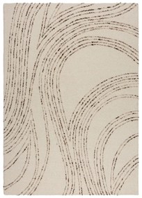 Brązowo-kremowy wełniany dywan 80x150 cm Abstract Swirl – Flair Rugs