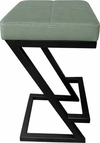 Hoker ZETA krzesło barowe Loft podstawa metalowa : Kolor Stelaża - Czarny , Kolor tkaniny - EKO-SKÓRA - 7D, Typ tkaniny - Eko-skóra