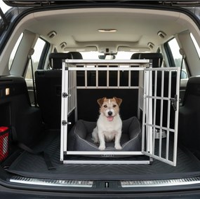 Transporter dla psa BRUNO, 66x90x72cm, srebrna/czarna Jurhan