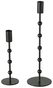 Metalowy świecznik Kimberly, 2 sztuki, kolor czarny