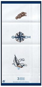 Chusteczki męskie bawełniane NAVY, 3 szt Biały 43 x 43 cm W ozdobnym pudełku 3 szt