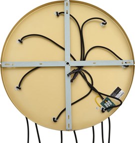 Lampa wisząca Art Deco złota z tęczowym szkłem 7-punktowa - Sandra