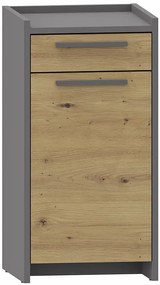 Nowoczesna komoda z szufladą oraz półką dąb artisan + antracyt W3-B67