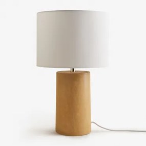 Lampa Stołowa Z Lnu I Włókna Szklanego Dianta Musztarda - Sklum