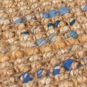 Niebiesko-naturalny dywan z juty tkany ręcznie 160x230 cm Jute Boucle Blue – Flair Rugs