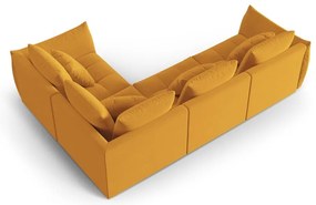 Żółty aksamitny narożnik (prawostronny/w kształcie litery L) Bloom – Micadoni