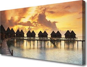 Obraz na płótnie Kolorowe Domki Nadmorskie