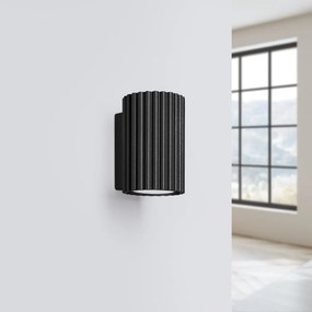 Kinkiet KARBON 10 czarny ryflowany SOLLUX  LIGHTING