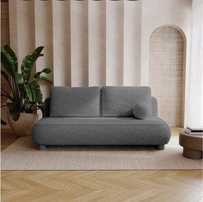 BESILIO Kanapa dwuosobowa Toby - tkanina boucle, sofa z funkcją spania- Szary