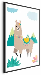 Plakat Niezwykła lama 60x90 cm z ramą czarną z marginesem ARTGEIST B