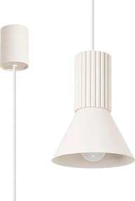 Lampa wisząca loft Estria, stal/aluminium - 1 źródło - L.14 x H.120 cm - beżowy