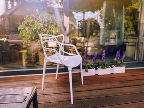 Zestaw 4 szt. plastikowych krzeseł KATO, beżowy