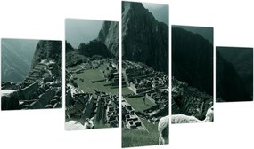 Obraz - Lamy w Machu Picchu w Peru (125x70 cm)