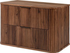 Szafka łazienkowa pod umywalkę wiszącą, dąb orzech, 80,4 x 51,7 x 41,5 cm