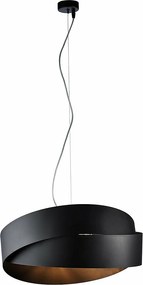 Astro - Lampa wisząca z czarnego lakierowanego żelaza z regulowanym stalowym kablem, 2 światła, 122 mm - Ø46 mm - BL207-2-NR