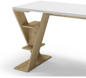 Biurko z białym blatem 60x137 cm Butterfly – Marckeric