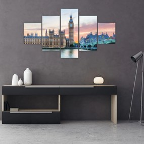 Obraz - Londyn w pastelowych kolorach (125x70 cm)