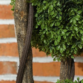 HOMCOM Bukszpan sztuczny, roślina z realistycznym wyglądem, do użytku zewnętrznego, Zielony + Czarny