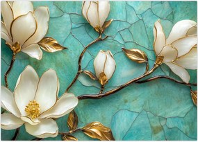 Obraz na szkle - 3D magnolie (70x50 cm)