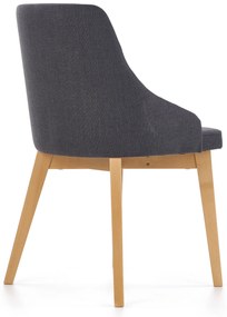 Krzesło do Jadalni Tapicerowane, Ciemny Szary/Dąb Miodowy TOLEDO Inari 95