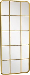 Lustro metalowe w kształcie okna - szer. 60 x wys. 140 cm - Złoty - SCIARA