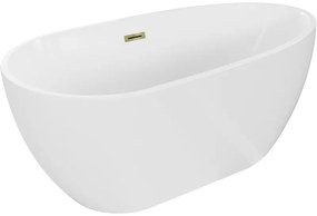 Mexen Eos wanna wolnostojąca 150 x 75 cm, biała, przelew złoty - 52471507500-50