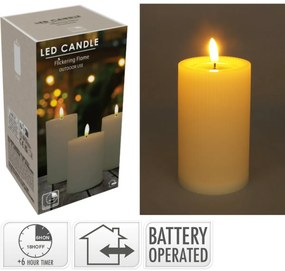 Zewnętrzna świeczka LED 7,5 x 12,5 cm, beżowy, na baterie