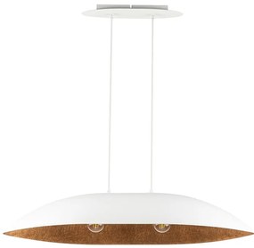 Lampa wisząca do jadalni - Gondola biało-miedziana, szerokość 84, 114cm