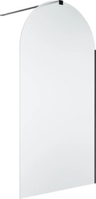 Ścianka prysznicowa Walki-in szkło satynowe matowe półokrągła 8mm MOLIS Satin Oval MASSI | Różne rozmiary : Kolor profili kabiny - złoty, Szerokość ścianki - 70 cm, Typ montażu - WALK in FIX (Do ściany)