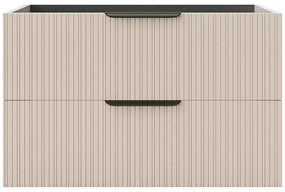 Szafka łazienkowa wisząca  prążkowana- Kolor beżowy - 80 cm - DALIKO