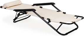 Regulowany leżak ogrodowy składany Tenero 010, beżowy
