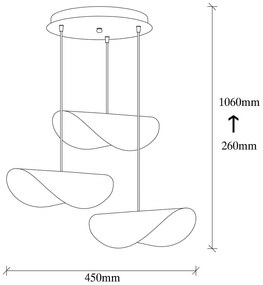 Lampa wisząca w czarno-złotym kolorze z metalowym kloszem ø 45 cm Sivani – Opviq lights