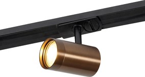 Nowoczesny system szynowy 1-fazowy w komplecie z 5 reflektorami WiFi GU10 w kolorze ciemnego brązu - Jeana