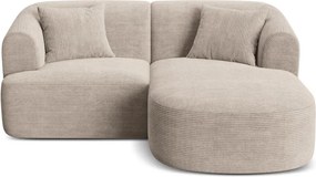 Jasnobrązowy sztruksowy narożnik (prawostronny/z szezlongiem) Campi – Cosmopolitan Design