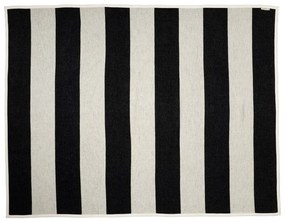 Czarno-biały koc z mieszanki wełny 140x180 cm Bob Black Vanilla – Pappelina